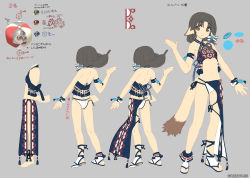 Rule 34 | 1girl, amazuyu tatsuki, animal ears, aquaplus, ass, back, backless outfit, beach, black hair, bracelet, breasts, brown eyes, concept art, eruruu, feet, from behind, from side, full body, highres, jewelry, long hair, looking at viewer, midriff, official art, raised eyebrows, sandals, sidelocks, small breasts, solo, swimsuit, tail, utawarerumono, utawarerumono: lost flag