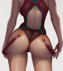 Rule 34 | 1girl, absurdres, ass, ass focus, butt crack, from behind, highres, leotard, pyra (xenoblade), shiny clothes, shiny skin, solo, standing, xenoblade chronicles (series), xenoblade chronicles 2, zaki (zaki btw)