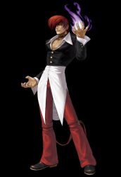 Rule 34 | 1boy, buttons, collar, exposed chest, fatal fury, red hair, yagami iori