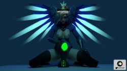 Rule 34 | blonde hair, dildo, dildo riding, justfry3d, mercy (overwatch), overwatch, overwatch 1, sex toy, tagme, wings