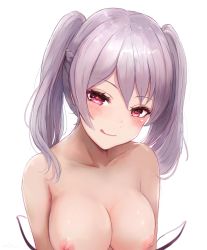 Rule 34 | 10s, 1girl, :q, breasts, closed mouth, female focus, fire emblem, fire emblem awakening, grima (fire emblem), leonmandala, naughty face, nintendo, nipples, portrait, red eyes, robin (female) (fire emblem), robin (fire emblem), simple background, solo, tongue, tongue out, twintails, white background, white hair