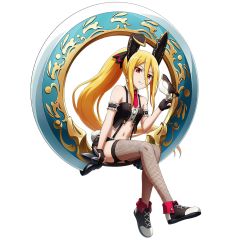 Rule 34 | 1girl, animal ears, blonde hair, evileye (overlord), fake animal ears, fake tail, official art, overlord (maruyama), rabbit ears, rabbit tail, red eyes, solo, tagme, tail, transparent background, vampire