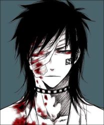 Rule 34 | 00s, 1boy, artist request, bandage over one eye, bandages, black hair, bleach, blood, collar, colored skin, hisagi shuuhei, lowres, male focus, simple background, solo, tattoo, tradtional clothing, upper body, white skin