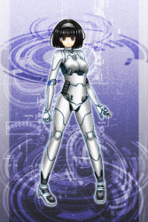 Rule 34 | 1girl, android, black hair, blue eyes, highres, joints, kurogane daichi, original, robot, robot joints, solo