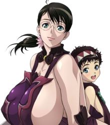 Rule 34 | 00s, 1boy, 1girl, age difference, blush, breasts, cattleya (queen&#039;s blade), glasses, huge breasts, kaneko hiraku, looking at viewer, lowres, mother and son, no bra, official art, open mouth, ponytail, queen&#039;s blade, rana (queen&#039;s blade), revealing clothes, size difference, smile, transparent background, trap