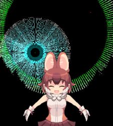 Rule 34 | animal ears, animated, bare shoulders, bow, bowtie, brown hair, dhole (kemono friends), extra ears, fireworks, gloves, highres, kemono friends, kemono friends 3, midoribox, multicolored hair, night, night sky, open mouth, pixel art, shirt, short hair, skirt, sky, sleeveless, sleeveless shirt, smile, tagme, two-tone hair, video, white hair, wolf ears, wolf girl