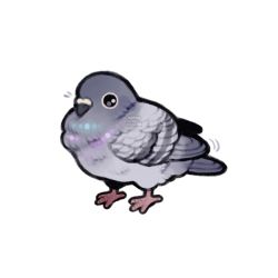 Rule 34 | animal, animal focus, bird, black eyes, chibi, commentary, english commentary, looking at viewer, no humans, original, pigeon, simple background, spicymochi, watermark, white background