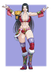 Rule 34 | 1girl, abs, absurdres, belt, black hair, boa hancock, boots, breasts, championship belt, cirenk, cleavage, crop top, earrings, highres, jewelry, knee pads, large breasts, long hair, midriff, muscular, muscular female, navel, one piece, solo, wrestling outfit, wrist cuffs