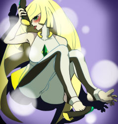 Rule 34 | 1girl, absurdres, barefoot, blonde hair, blush, creatures (company), feet, game freak, green eyes, highres, holding, holding shoes, lens flare, long hair, lusamine (pokemon), nintendo, pokemon, pokemon sm, shoe dangle, shoes, single shoe, sitting, smell, soles, spread toes, toes, tongue, tongue out, unworn shoes
