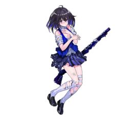 Rule 34 | 1girl, benghuai xueyuan, black footwear, black hair, blouse, blue eyes, blue hair, blush, closed mouth, collar, crossover, damaged, full body, girls&#039; frontline, gun, hair between eyes, hand up, honkai (series), infukun, light frown, loafers, looking at viewer, medium hair, miniskirt, multicolored hair, official art, pleated skirt, rifle, scrape, seele vollerei, seele vollerei (swallowtail phantasm), shadow, shirt, shoes, skirt, smile, solo, striped clothes, striped skirt, striped thighhighs, thighhighs, torn clothes, torn skirt, torn thighhighs, transparent background, two-tone hair, vertical-striped clothes, vertical-striped skirt, vertical-striped thighhighs, vest, watermark, weapon, web address, white collar, white shirt, white thighhighs