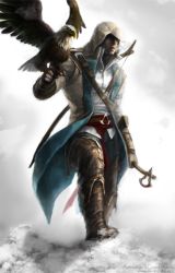 Rule 34 | 1boy, assassin&#039;s creed (series), assassin&#039;s creed iii, bird, bow (weapon), coat, connor kenway, eagle, highres, hood, male focus, solo, tomahawk, vambraces, weapon