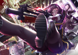 Rule 34 | 2girls, action, aiming, bipod, black footwear, black legwear, black skirt, blazer, blurry, blurry background, blush, breasts, broken glass, bullpup, car, city, city lights, closed mouth, destroyer (girls&#039; frontline), dress, falling, floating hair, girls&#039; frontline, glass, gloves, glowing, glowing eyes, gun, hair ribbon, half updo, hasaya, highres, holding, jacket, large breasts, long hair, motor vehicle, multiple girls, necktie, one eye closed, one side up, panties, pantyhose, pantyshot, purple hair, red eyes, red neckwear, reflection, ribbon, rifle, road, sangvis ferri, shattered, shell casing, shirt, shoes, sidelocks, silver hair, skirt, sniper rifle, strap, street, thighband pantyhose, twintails, underwear, very long hair, wa2000 (girls&#039; frontline), walther, walther wa 2000, weapon, white shirt, wind, wind lift, yellow eyes
