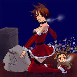 Rule 34 | 00s, age difference, baby, breasts, child, christmas, father and son, gender request, genderswap, high heels, kratos aurion, lloyd irving, short hair, tales of (series), tales of symphonia, thighhighs