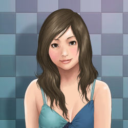 Rule 34 | blush, brown eyes, brown hair, face, long hair, realistic, sakai toshihiro, smile, solo