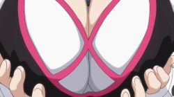 Rule 34 | 1girl, animated, animated gif, bouncing breasts, breasts, close-up, head out of frame, lowres, ore twintail ni narimasu, sexually suggestive, twoearle