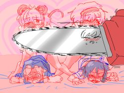 Rule 34 | 4girls, ahegao, alice margatroid, animal ears, animated, animated gif, blue hair, chainsaw, cookie (touhou), flour (cookie), hairband, ichigo (cookie), kumoi ichirin, meow25meow, milk (cookie), mouse ears, mouse tail, multiple girls, murasa minamitsu, nazrin, nyon (cookie), open mouth, rolling eyes, sketch, tagme, tail, tongue, tongue out, touhou