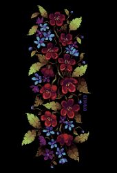 artist_name black_background blue_flower evsailey flower flower_focus leaf no_humans original pixel_art plant_focus purple_flower red_flower simple_background