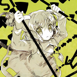Rule 34 | 1girl, animal ears, female focus, jewelry, lowres, monochrome, mouse (animal), mouse ears, mouse tail, namie-kun, nazrin, pendant, rod, solo, tail, touhou