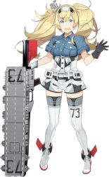 Rule 34 | 1girl, akira (kadokawa), blonde hair, blue eyes, breast pocket, breasts, full body, gambier bay (kancolle), gloves, kantai collection, large breasts, long hair, official art, open mouth, pocket, solo, transparent background, white gloves