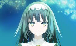 Rule 34 | 1girl, arusu marina, black hair, carat (amerald g), date a live, hairband, long hair, looking at viewer, night, smile, solo, star (sky), v-shaped eyebrows, white hairband
