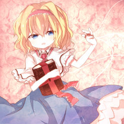 Rule 34 | 1girl, alice margatroid, bad id, bad pixiv id, blonde hair, blue eyes, book, capelet, female focus, hairband, mari audio, puppet rings, puppet strings, ring, short hair, skirt, solo, touhou