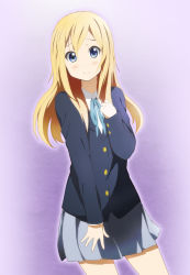 Rule 34 | blonde hair, blue eyes, extra, k-on!, kakiuchi itsuki, long hair, saitou sumire, school uniform, solo