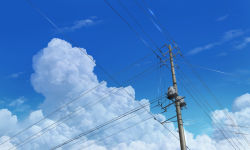 Rule 34 | blue sky, cloud, commentary request, day, no humans, original, outdoors, power lines, scenery, sky, user peo4941, utility pole