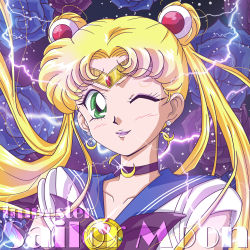 Rule 34 | 1girl, alternate color, bishoujo senshi sailor moon, bishoujo senshi sailor moon (first season), bishoujo senshi sailor moon crystal, black flower, black rose, blonde hair, blue sailor collar, bow, brooch, character name, choker, circlet, closed mouth, collarbone, cosplay, crescent, crescent choker, crescent earrings, crossdressing, double bun, earrings, eyeshadow, flower, green eyes, hair bun, hair ornament, hairpin, highres, jewelry, lipstick, long hair, looking at viewer, makeup, male focus, official style, one eye closed, parted bangs, purple bow, purple lips, purple neckwear, riccardo bacci, rose, sailor collar, sailor moon, sailor moon (cosplay), sailor senshi uniform, sparkle, trap, twintails, upper body, zoisite (sailor moon)