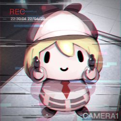 Rule 34 | 1girl, absurdres, blonde hair, commentary request, deerstalker, dual wielding, glitch, gun, hat, highres, holding, holding gun, holding weapon, hololive, hololive english, recording, shadow, short hair, smol ame, tsukitoinu, virtual youtuber, watson amelia, weapon