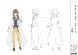 Rule 34 | 1girl, androgynous, belt, blue archive, brown hair, female sensei (blue archive), high heels, long coat, long hair, messy hair, pants, sensei (blue archive), shoes, sketch, solo, third-party source, yostar pictures