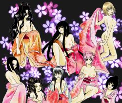 Rule 34 | 6+girls, ass, awashima, blush, breasts, daughter of kyoukotsu, hagoromo gitsune, harem, kejourou, multiple girls, nipples, nude, nurarihyon no mago, one eye closed, panties, reira (nurarihyon no mago), sasami (nurarihyon no mago), school uniform, smile, underwear, wink, yukari (nurarihyon no mago), yuki onna (nurarihyon no mago)