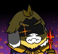 Rule 34 | 1boy, asgore dreemurr, bad id, bad pixiv id, beard, blonde hair, chibi, crown, eyebrows, facial hair, fangs, frown, furry, furry male, glint, gyate gyate, lowres, male focus, monster, polearm, portrait, shaded face, solo, spoilers, trident, undertale, weapon, white hair, yaruky
