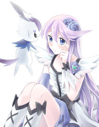 Rule 34 | 10s, 1girl, bad id, bad pixiv id, blue eyes, blue flower, blue rose, boots, bow, brooch, cologne (heartcatch precure!), cure moonlight, elbow gloves, flower, gloves, hair flower, hair ornament, heart, heart brooch, heartcatch precure!, jewelry, knee boots, kuguri oimo, long hair, magical girl, precure, purple hair, rose, single elbow glove, single glove, tears, tsukikage yuri, waist bow