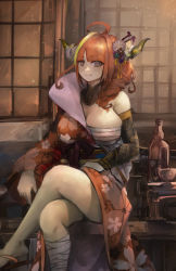Rule 34 | 1girl, absurdres, ahoge, blunt bangs, bottle, bowl, breasts, bright pupils, cleavage, crossed legs, detached collar, dragon horns, drill hair, floral print, highres, hololive, horns, huge breasts, indoors, japanese clothes, kimono, kiryu coco, kiryu coco (new year), long hair, looking at viewer, multicolored hair, official alternate costume, orange hair, purple eyes, sandals, side drill, sitting, skindentation, smile, solo, streaked hair, table, thighs, virtual youtuber, vyragami, white pupils