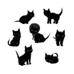 Rule 34 | animal, animal focus, black cat, bonnet, cat, clothed animal, greyscale, highres, looking at viewer, monochrome, narue, no humans, original, simple background, white background