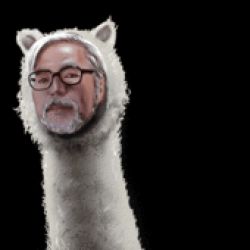 Rule 34 | 1boy, alpaca, animated, animated gif, beard, black background, creepy, facial hair, glasses, looking at viewer, lowres, male focus, miyazaki hayao (person), original, profile picture, real life, real life insert, serious, short hair, simple background, solo, ujiga waita, what