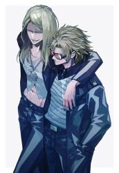Rule 34 | 2boys, black jacket, black nails, black necktie, black pants, black shirt, blonde hair, cigarette, closed eyes, coat, daybit sem void, fate/grand order, fate (series), from above, hand in pocket, hand on another&#039;s head, holding, holding cigarette, jacket, jewelry, long hair, looking ahead, looking at another, male focus, medallion, midriff, multiple boys, navel, necklace, necktie, open clothes, open jacket, orange-tinted eyewear, pants, sei 8220, shirt, short hair, simple background, smile, star (symbol), sunglasses, tezcatlipoca (fate), tinted eyewear, trench coat, white background, white shirt