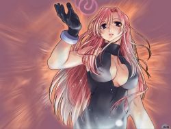 Rule 34 | 00s, 1girl, breasts, cleavage, gloves, kazami mizuho, large breasts, long hair, onegai teacher, pink hair, tagme