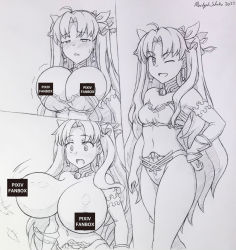 Rule 34 | 1girl, abridged-satoko, alternate breast size, breast expansion, breasts, bursting breasts, censored, fate/grand order, fate (series), highres, huge breasts, ishtar (fate), large breasts, long hair, medium breasts, censored nipples, topless