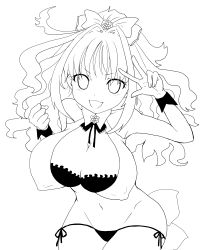 Rule 34 | 10s, 1girl, absurdres, breasts, covered erect nipples, greyscale, hatomilkyt, highres, hino akane (idolmaster), idolmaster, idolmaster cinderella girls, large breasts, lineart, long hair, looking at viewer, monochrome, open mouth, smile, solo