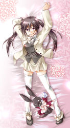 Rule 34 | 00s, 1girl, :q, alice (pandora hearts), high heels, pandora hearts, purple eyes, ribbon, skirt, stuffed animal, stuffed toy, thighhighs, tongue, tongue out, twintails, white thighhighs