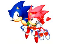 Rule 34 | 1boy, 1girl, amy rose, animal ears, animal nose, black eyes, blue fur, bmp-to-png conversion, body fur, closed mouth, full body, furry, furry female, furry male, gloves, green shirt, headband, heart, hedgehog, hedgehog boy, hedgehog girl, interlocked fingers, non-web source, official art, orange skirt, own hands together, pink fur, puffy short sleeves, puffy sleeves, purple footwear, red footwear, shirt, short sleeves, simple background, skirt, sonic (series), sonic the hedgehog, white background, white gloves