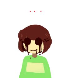 Rule 34 | ..., androgynous, blood, blood from mouth, bloody tears, brown hair, chara (undertale), chibi, commentary, empty eyes, gender request, oxi (oxidization), shirt, smile, solo, spoilers, striped clothes, striped shirt, transparent background, undertale