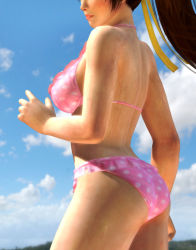 Rule 34 | 1girl, 3d, cloud, dead or alive, dead or alive 5, kasumi (doa), official art, orange hair, ponytail, swimsuit, tecmo, wet
