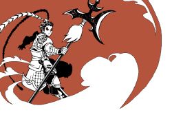 Rule 34 | armor, lu bu, polearm, red theme, shin sangoku musou, spear, weapon