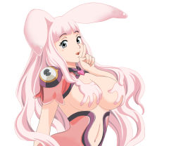 Rule 34 | 1girl, animal ears, breasts, large breasts, long hair, m tateyama, melona (queen&#039;s blade), pink hair, queen&#039;s blade, rabbit ears, smile, solo, white background