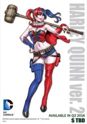 Rule 34 | 1girl, batman (series), breasts, dc comics, harley quinn, large breasts, lipstick, makeup, midriff, smile, solo, yamashita shun&#039;ya