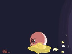 Rule 34 | animated, animated gif, blue eyes, commentary, english commentary, flying, full body, keke (kokorokeke), kirby, kirby (series), looping animation, nintendo, no humans, open mouth, signature, solo, star (symbol), warp star