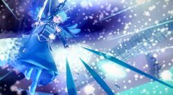 Rule 34 | angel, angel wings, armor, blue eyes, blue hair, cross, cross necklace, cryokinesis, holding, holding weapon, jewelry, necklace, non-web source, sapphirelle, self-upload, sword, weapon, wings