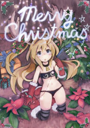 Rule 34 | 1girl, blush, christmas, flat chest, long hair, paprika shikiso, solo, thighhighs